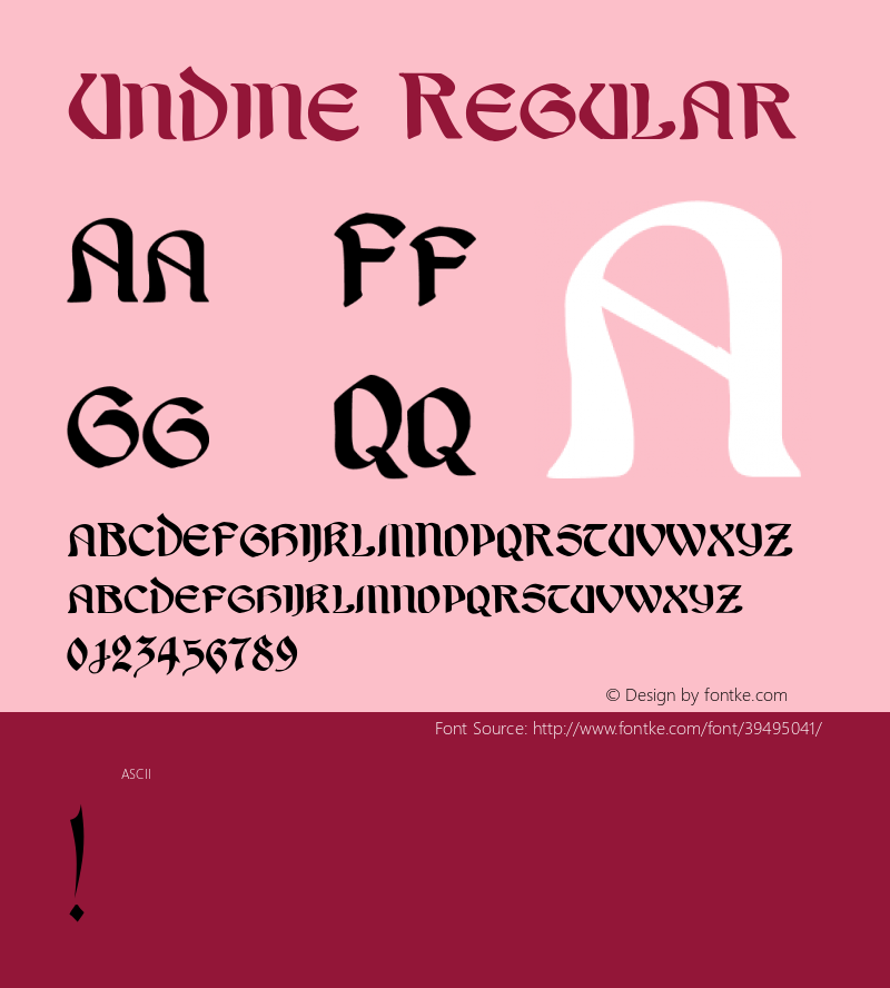 Undine 001.000 Font Sample