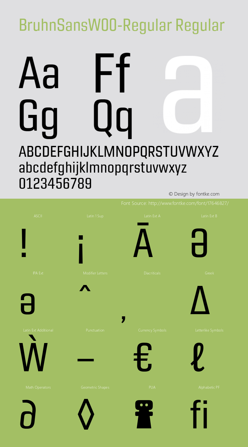 BruhnSansW00-Regular Regular Version 1.00 Font Sample