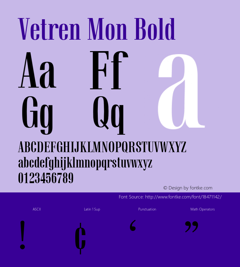 Vetren Mon Bold 001.001 Font Sample