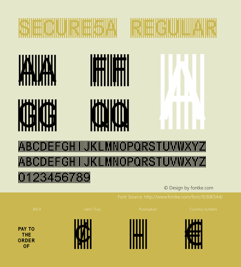 Secure5a Regular Macromedia Fontographer 4.1 3/21/2005 Font Sample