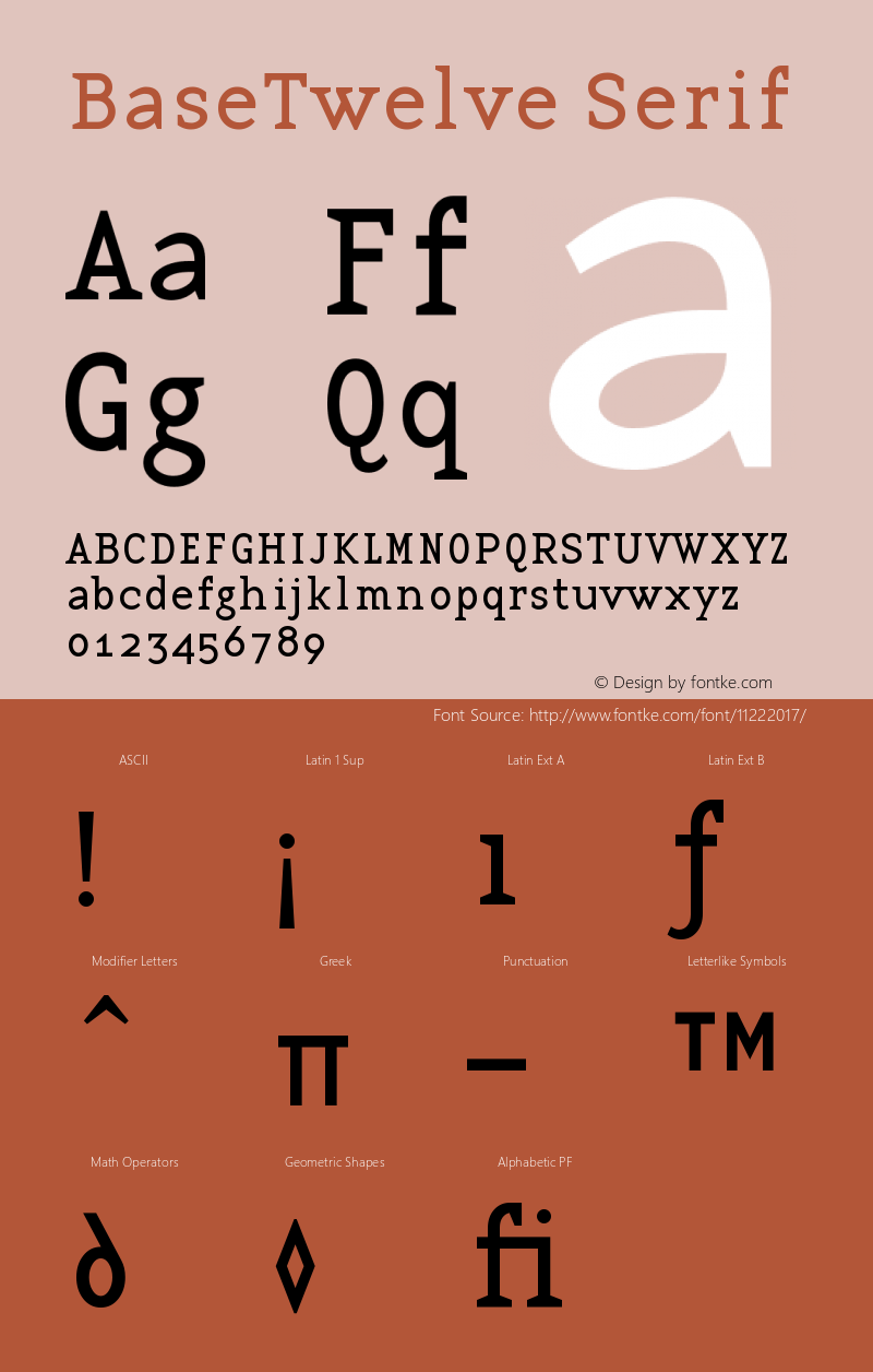 BaseTwelve Serif Version 001.000 Font Sample