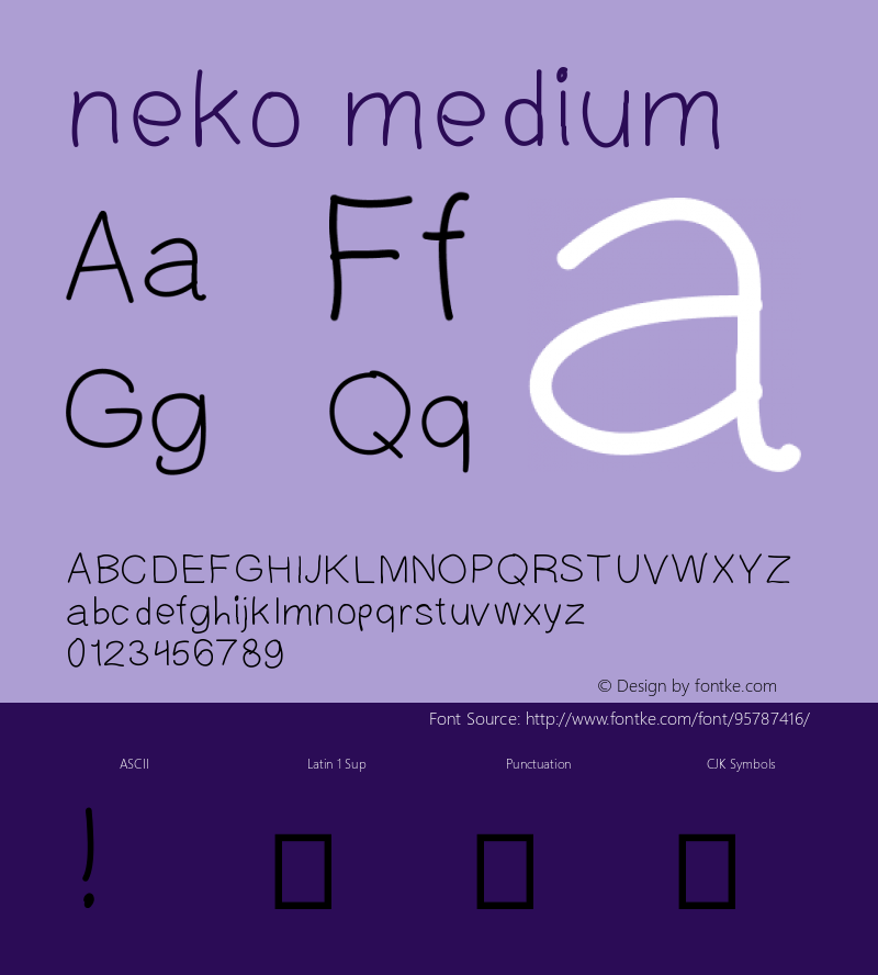 neko-medium Version 001.000 Font Sample