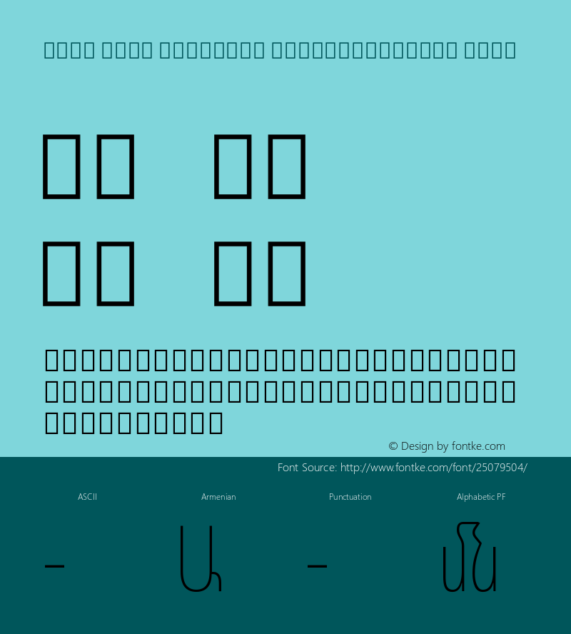 Noto Sans Armenian ExtraCondensed Thin Version 2.040 Font Sample