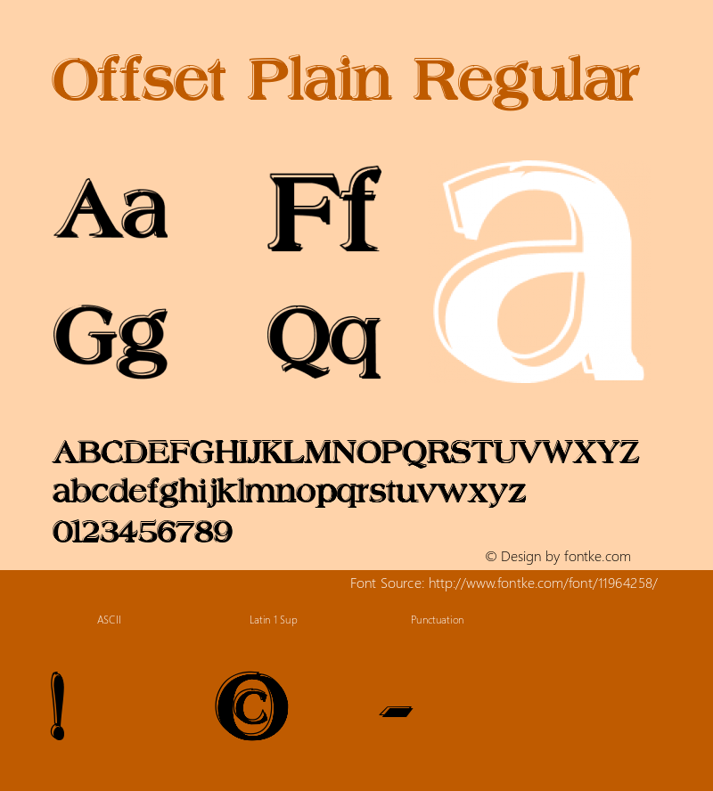 Offset Plain Regular 1.1 Font Sample