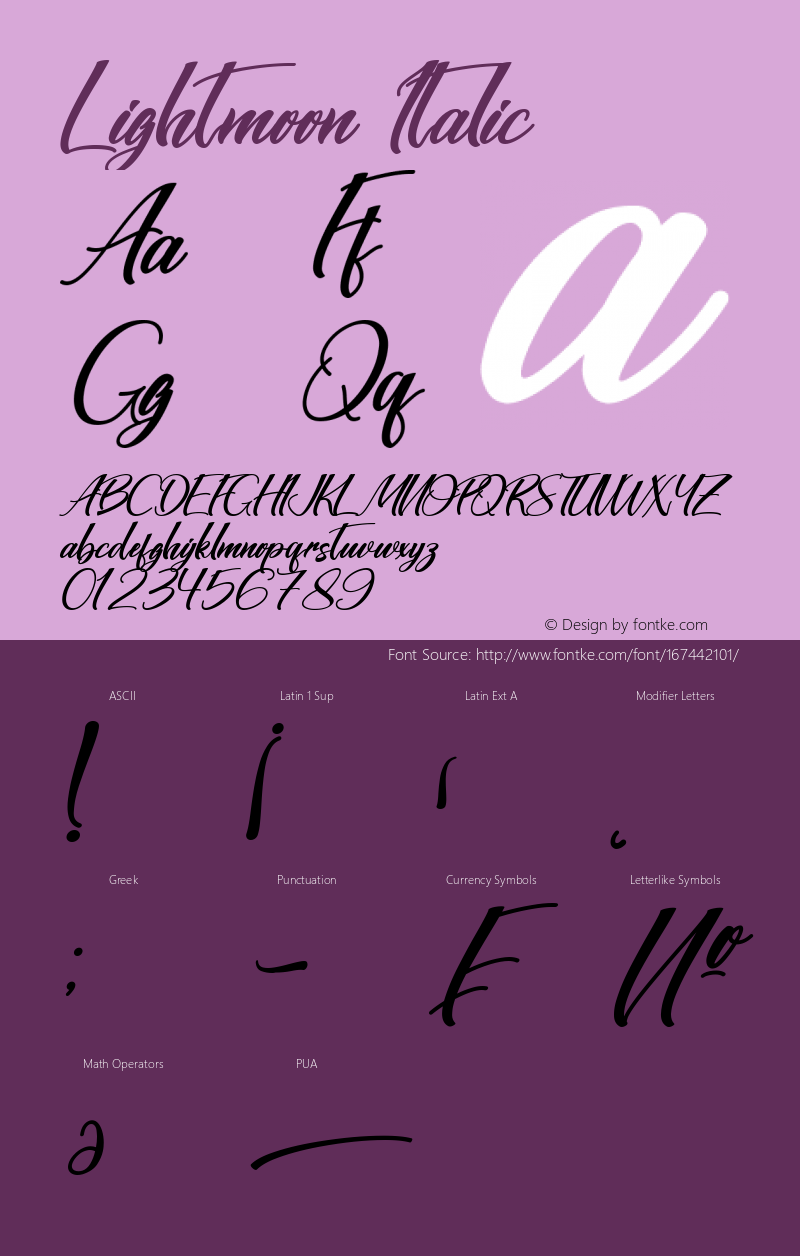 Lightmoon Italic Version 1.00;June 20, 2021;FontCreator 12.0.0.2555 64-bit Font Sample