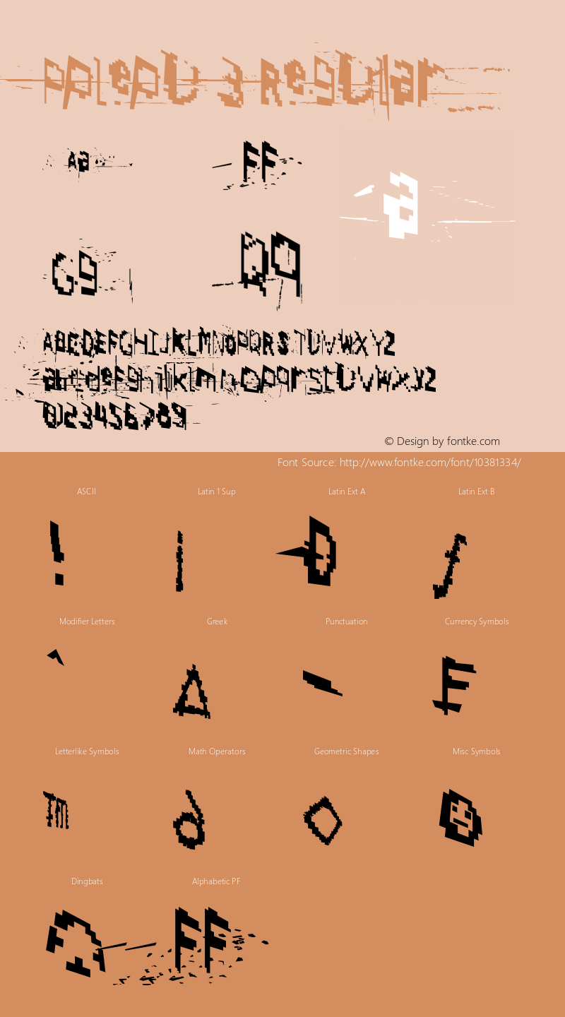 Pplepu 3 Regular Version 1.006 Font Sample