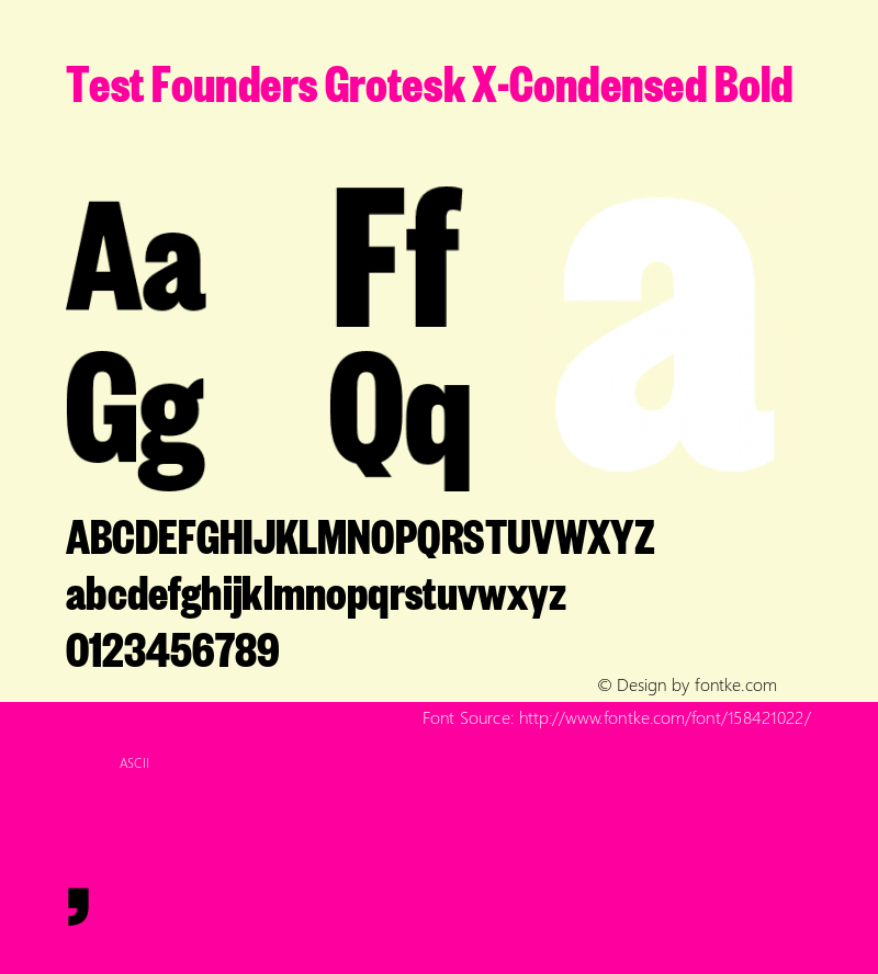 Test FoundersGroteskXCond-Bd Version 1.001;PS 1.000;hotconv 1.0.57;makeotf.lib2.0.21895 Font Sample