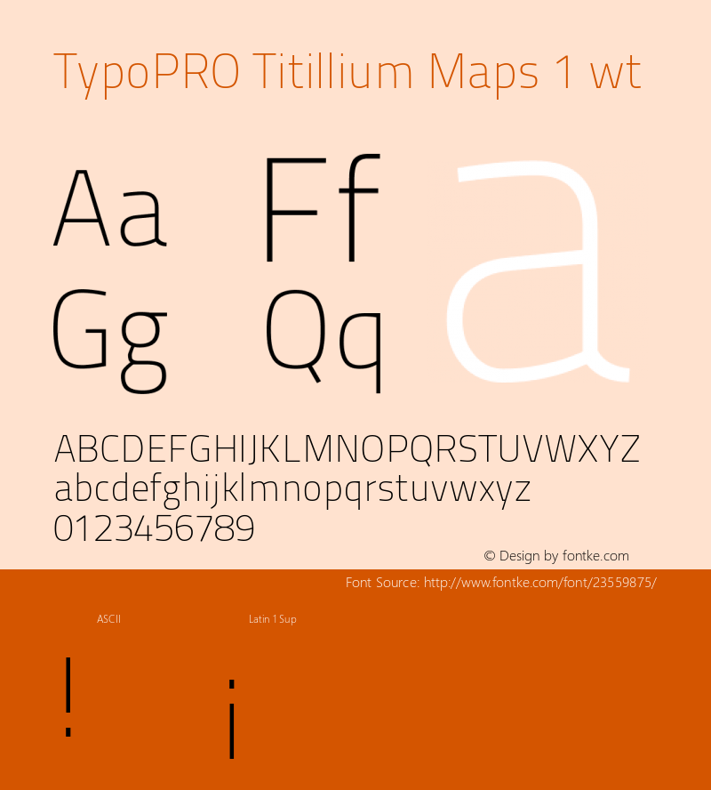 TypoPRO TitilliumMaps29L-1wt Version 001.001 Font Sample