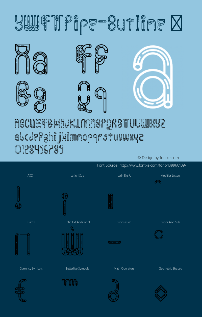 ☞YWFT Pipe Outline Version 1.000;PS 001.000;hotconv 1.0.70;makeotf.lib2.5.58329;com.myfonts.easy.ywft.ywft-pipe.outline.wfkit2.version.4kSq图片样张