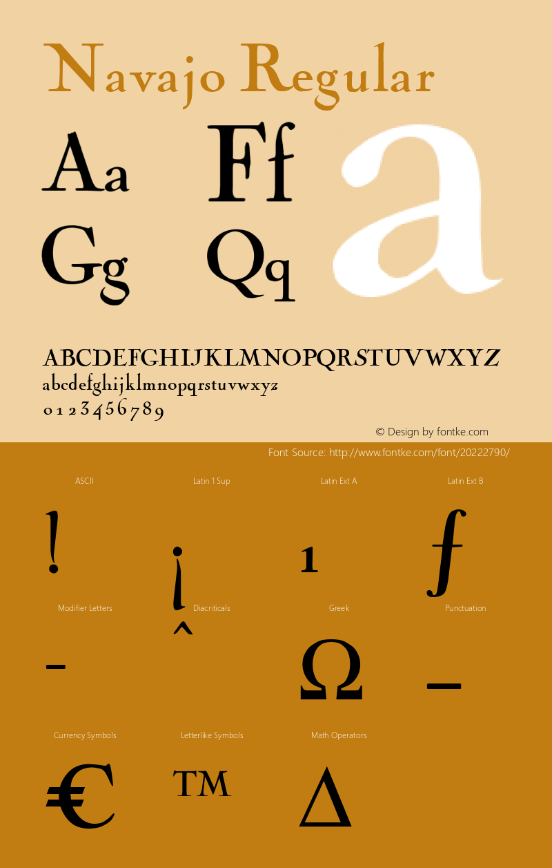 Navajo Brendel            :10.12.1994 Font Sample