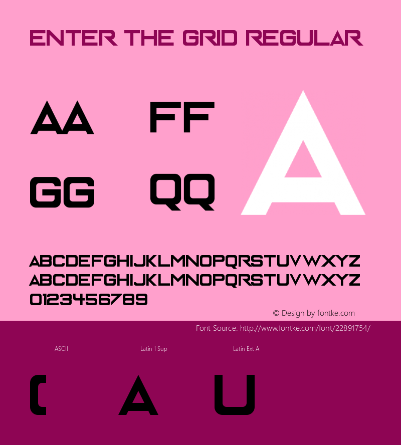 Enter The Grid Regular Version 1.0 Font Sample