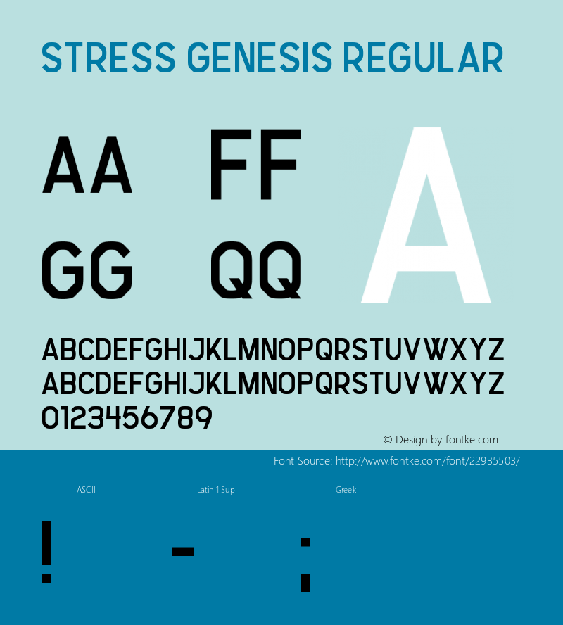 Stress Genesis Version 1.00;July 4, 2017;FontCreator 11.0.0.2388 64-bit Font Sample