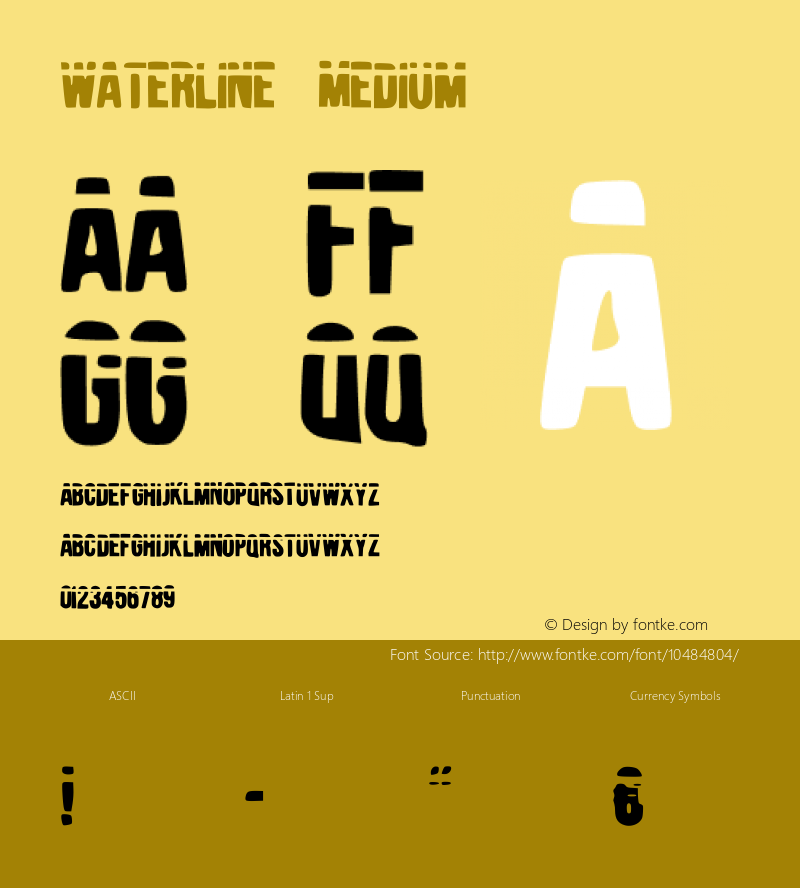 Waterline Medium Version 001.000 Font Sample