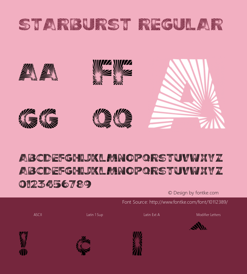 Starburst Regular Altsys Fontographer 3.5  8/1/92 Font Sample