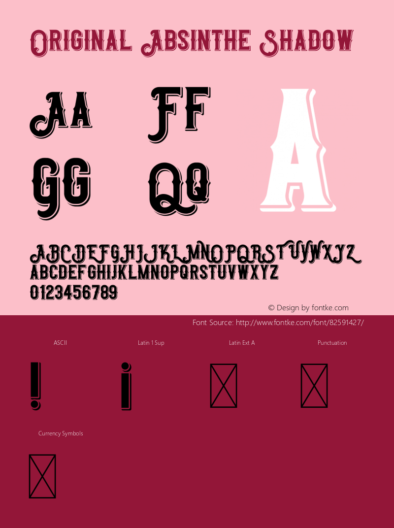 Original Absinthe Shadow Version 1.00;November 6, 2019;FontCreator 12.0.0.2521 64-bit Font Sample