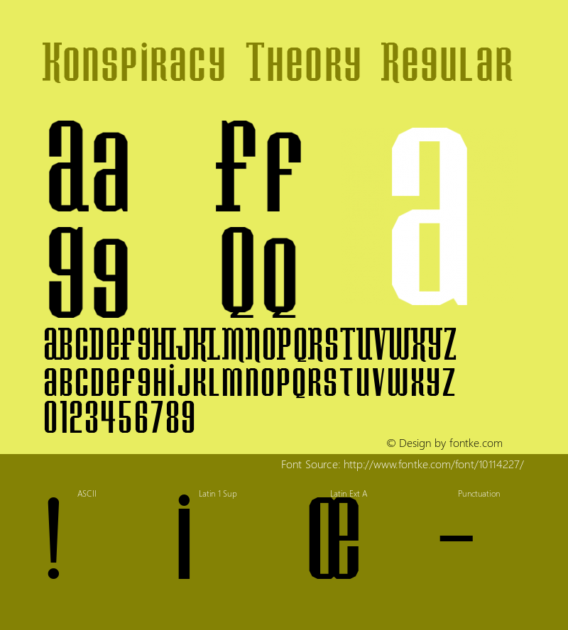 Konspiracy Theory Regular 2 Font Sample