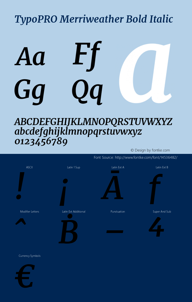 TypoPRO Merriweather Bold Italic Version 1.001 Font Sample