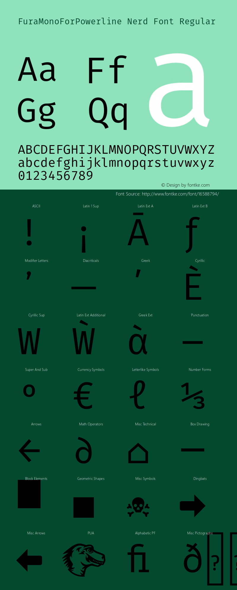FuraMonoForPowerline Nerd Font Regular Version 3.111;PS 003.111;hotconv 1.0.70;makeotf.lib2.5.58329 Font Sample