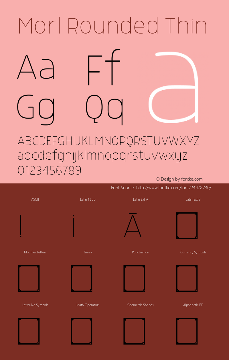 Morl Rounded Thin Version 1.000 Font Sample