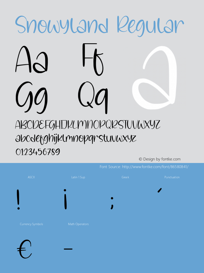 Snowyland Version 1.00;October 8, 2020;FontCreator 11.5.0.2430 64-bit Font Sample