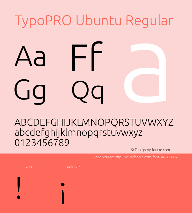 TypoPRO Ubuntu Regular Version 0.80 Font Sample