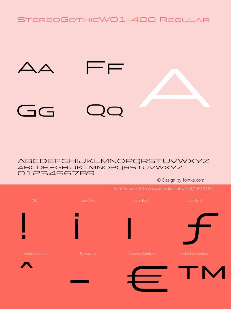 StereoGothicW01-400 Regular Version 1.10 Font Sample