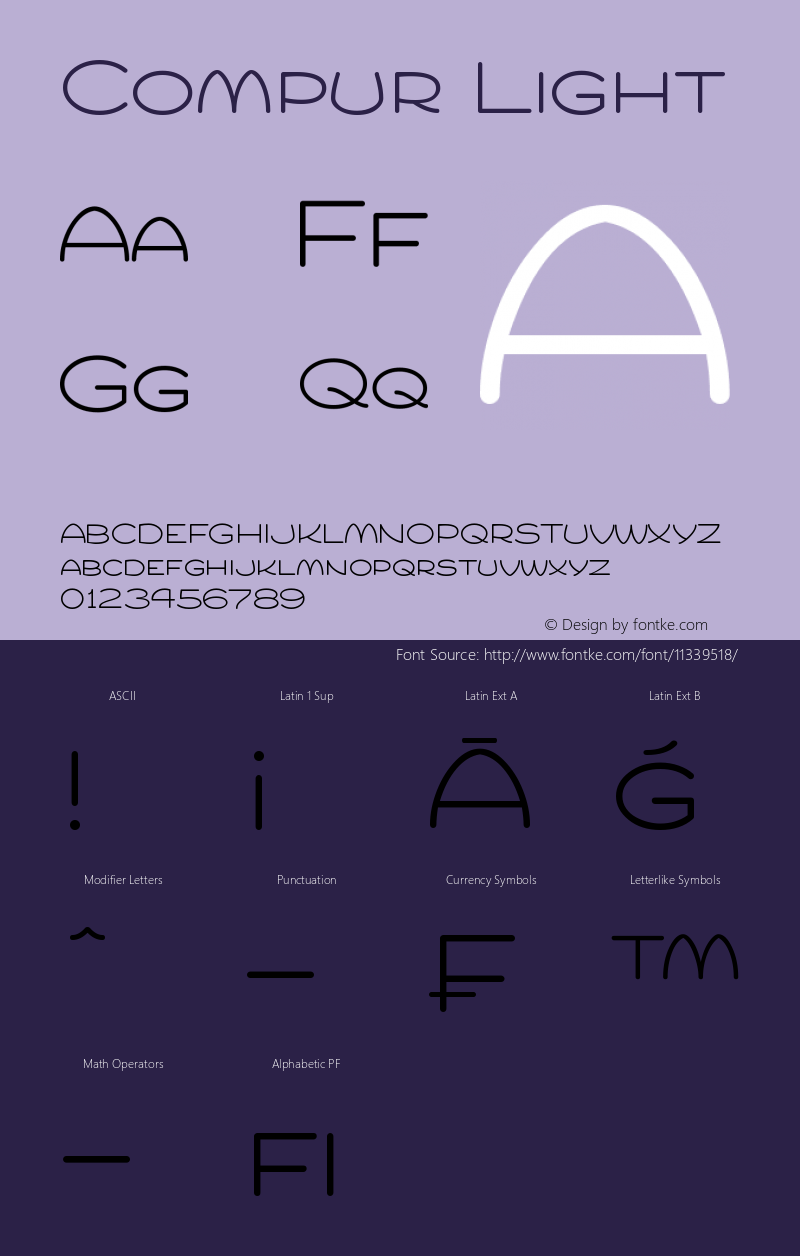 Compur Light Version 001.000 Font Sample