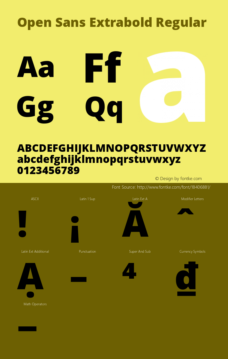 Open Sans Extrabold Regular Version 1.10 Font Sample