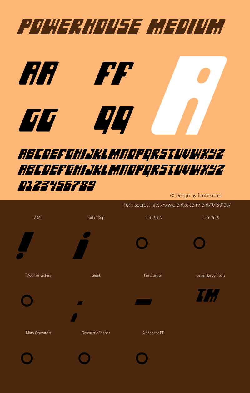 Powerhouse Medium Version 001.000 Font Sample