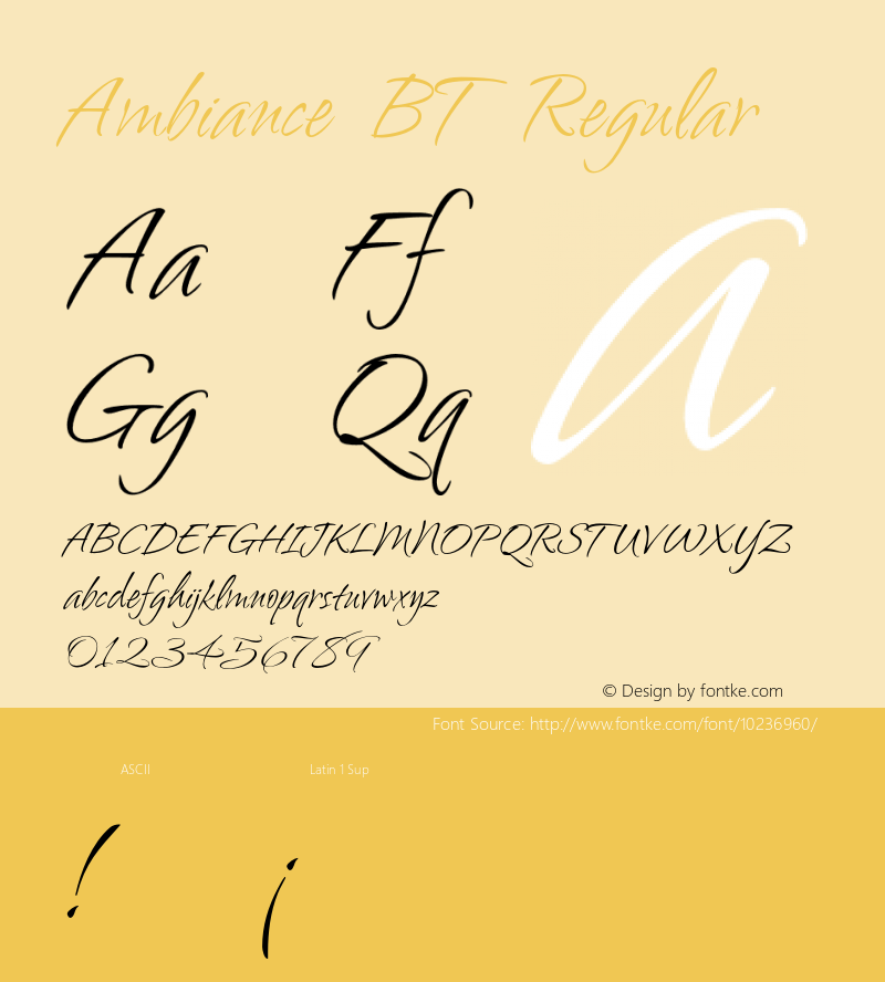 Ambiance BT Regular 003.001 Font Sample