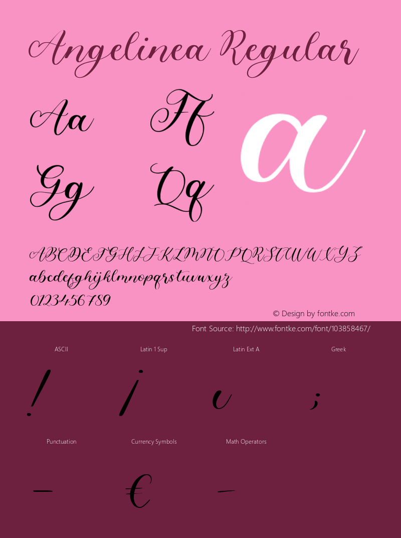 Angelinea Version 1.00;February 2, 2021;FontCreator 11.5.0.2430 64-bit Font Sample