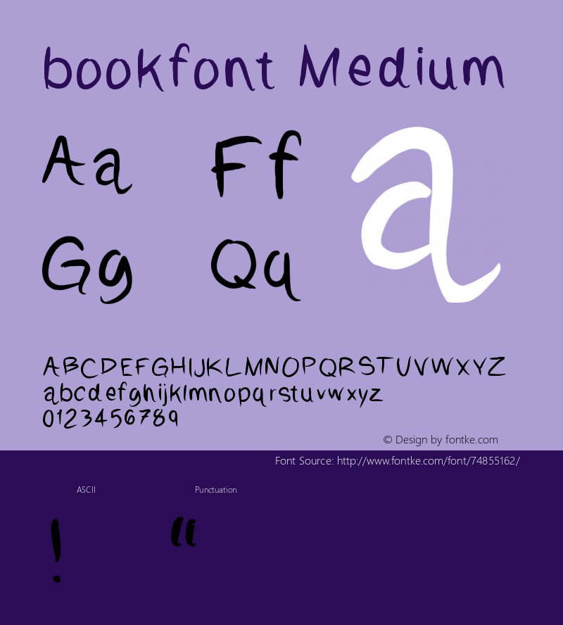 bookfont Version 001.000 Font Sample