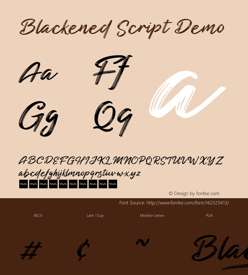 Blackened Script Demo Version 1.005;Fontself Maker 3.5.3 Font Sample