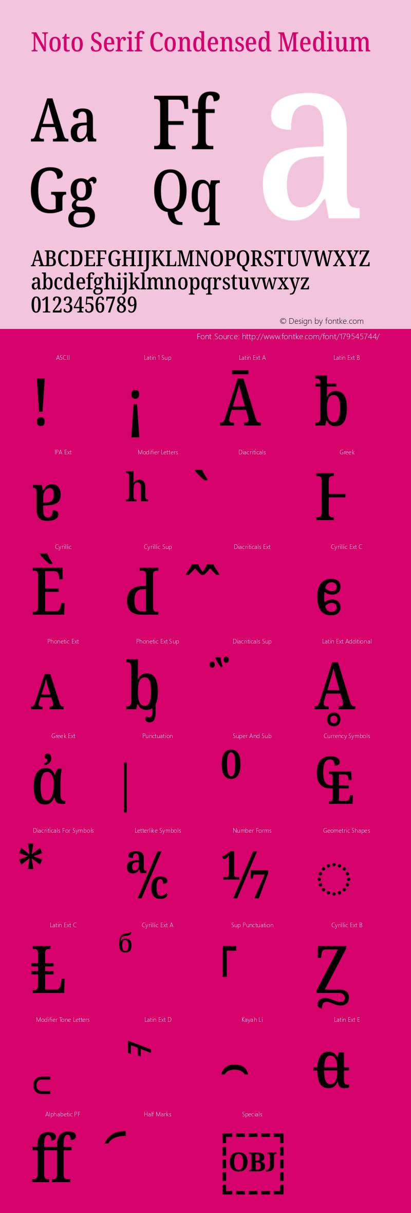 Noto Serif Condensed Medium Version 2.005图片样张