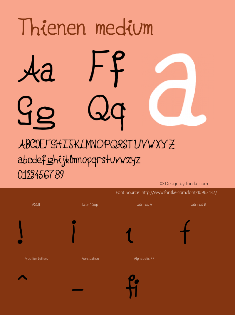 Thienen medium Version 1.0 Font Sample