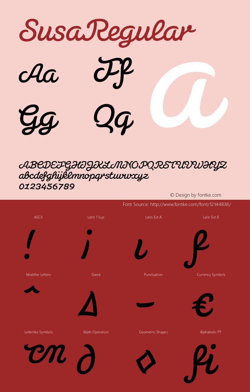 SusaRegular ☞ Version 1.000;com.myfonts.easy.hubertjocham.susa.regular.wfkit2.version.3c2n Font Sample