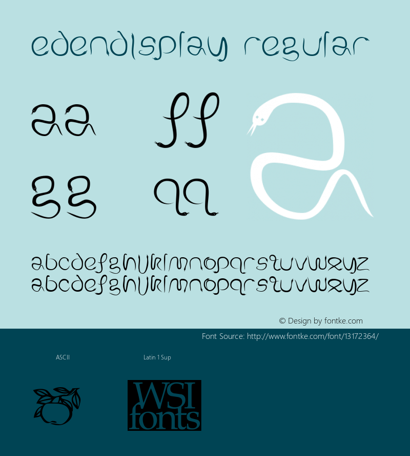 EdenDisplay Regular Macromedia Fontographer 4.1 6/29/96 Font Sample