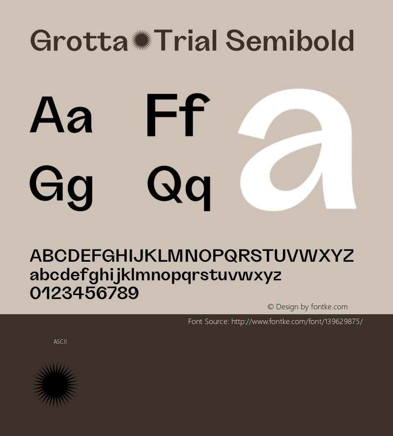 Grotta-Trial Semibold Version 1.000 Font Sample