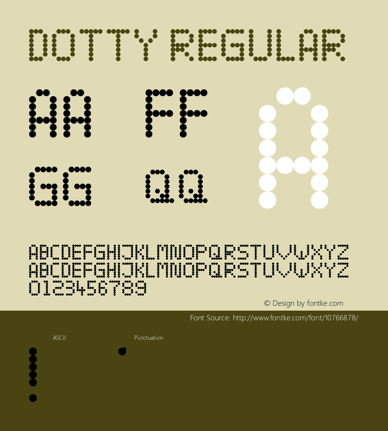 Dotty Regular Version 1.0 Font Sample