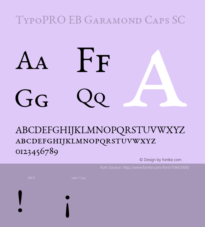 TypoPRO EB Garamond Caps SC Version 000.010 Font Sample