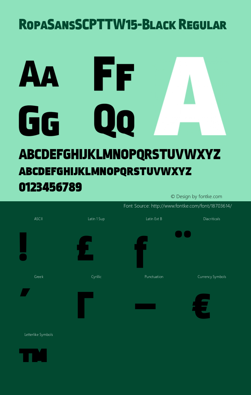 RopaSansSCPTTW15-Black Regular Version 2.10 Font Sample