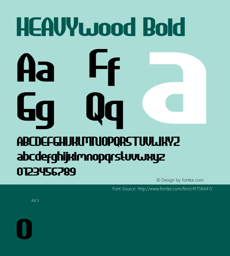 HEAVYwood Bold Version 1.00;September 30, 2019;FontCreator 12.0.0.2535 64-bit Font Sample
