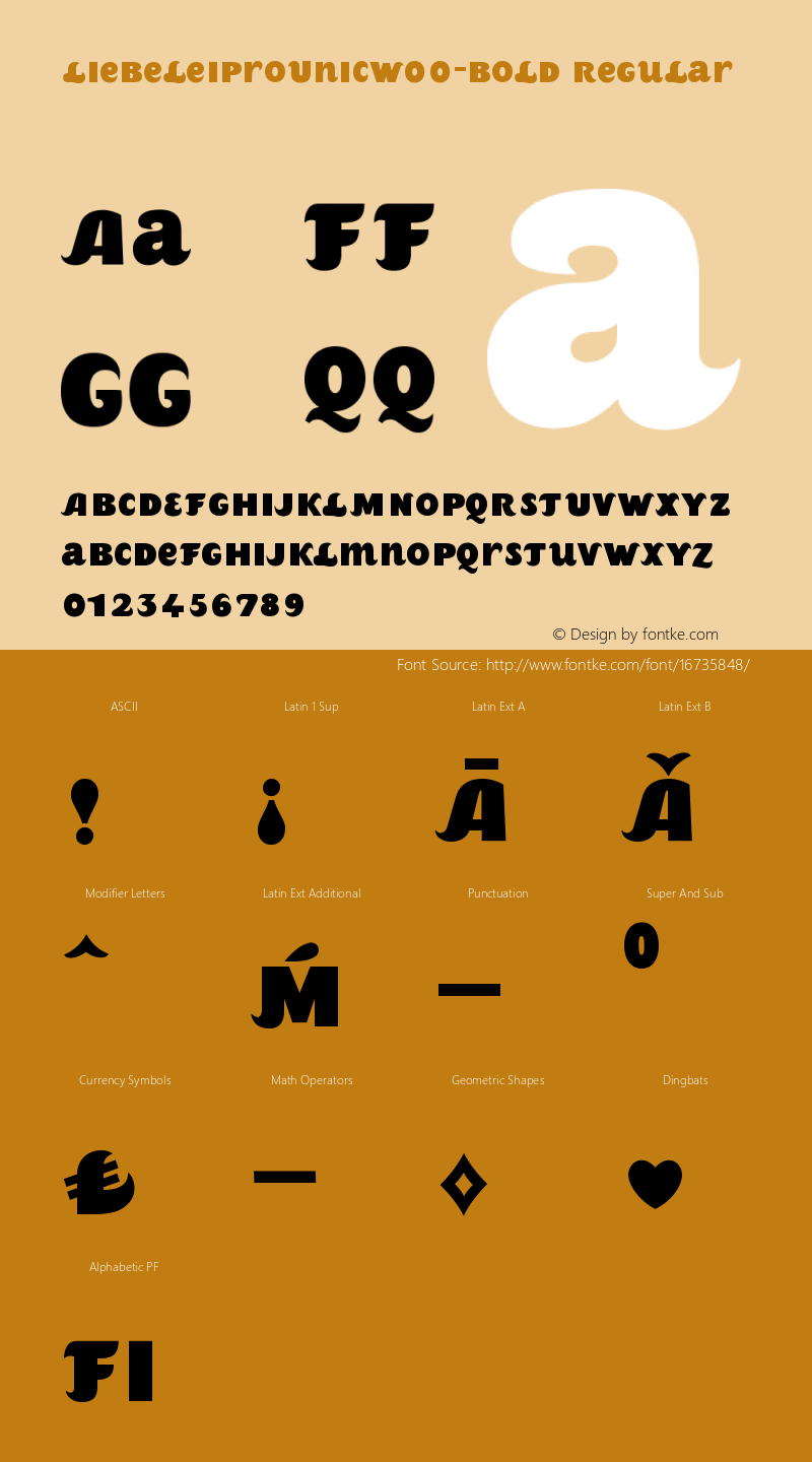 LiebeleiProUnicW00-Bold Regular Version 1.00 Font Sample