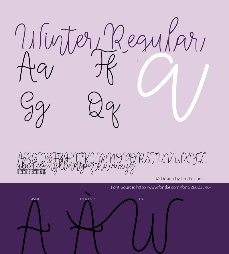 Winter Version 1.00;February 17, 2019;FontCreator 11.5.0.2430 64-bit Font Sample