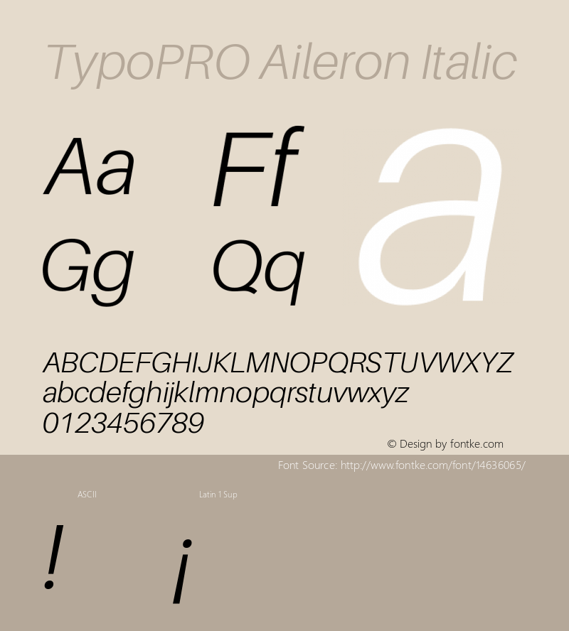 TypoPRO Aileron Italic Version 1.000;PS 001.000;hotconv 1.0.70;makeotf.lib2.5.58329 Font Sample