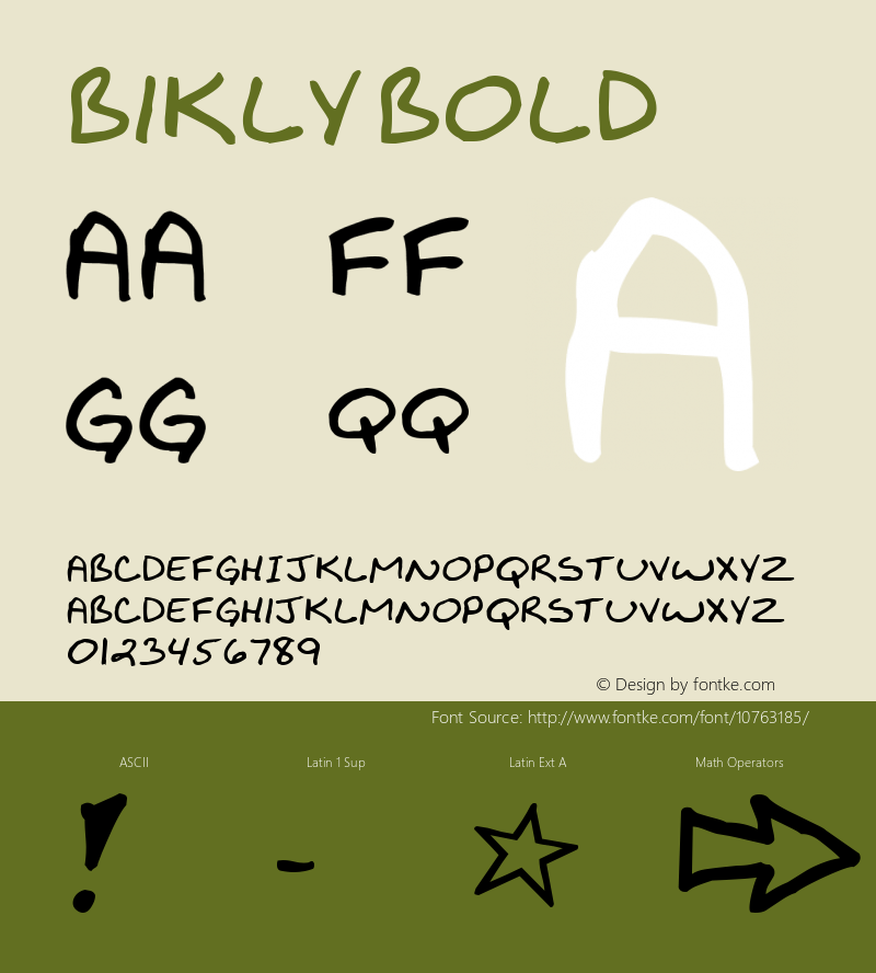 Bikly Bold Altsys Fontographer 3.5  3/16/92 Font Sample