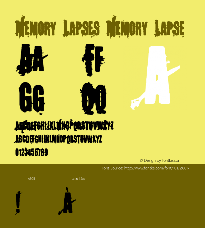 Memory Lapses Memory Lapse 1.0 Dirty and kindda Clean Font Sample
