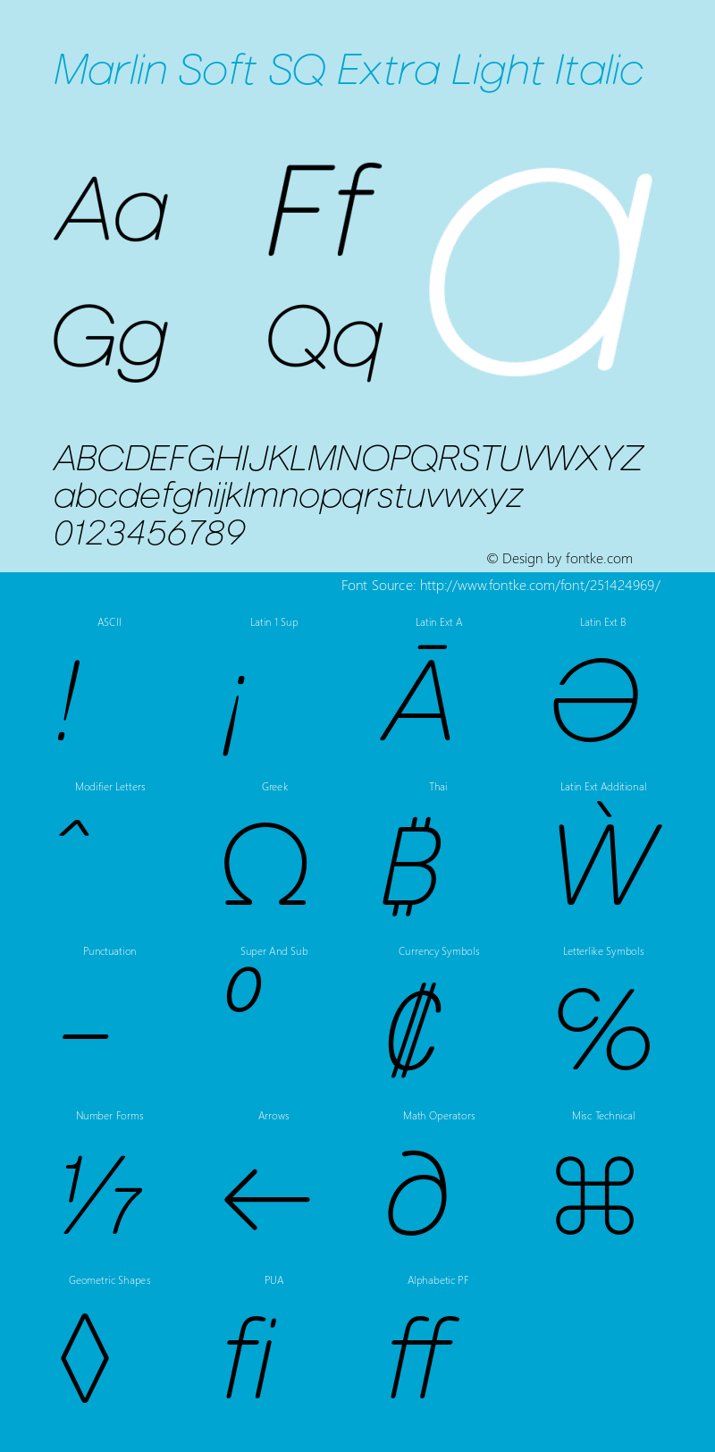 MarlinSoftSQ-ExtraLightItalic 001.000图片样张