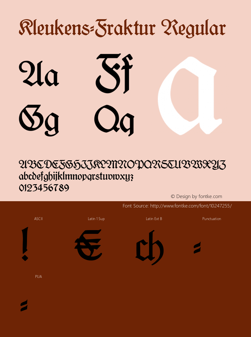 Kleukens-Fraktur Regular 1.0 2004-04-09 Font Sample