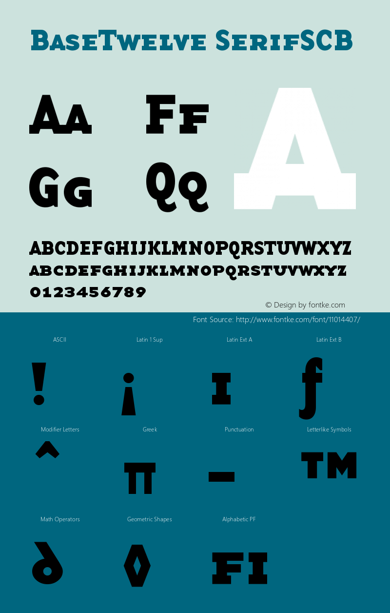 BaseTwelve SerifSCB Version 001.000 Font Sample